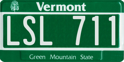 VT license plate LSL711