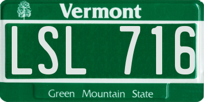 VT license plate LSL716