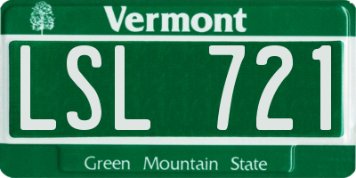 VT license plate LSL721