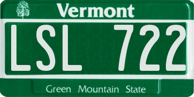 VT license plate LSL722