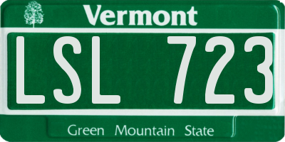 VT license plate LSL723
