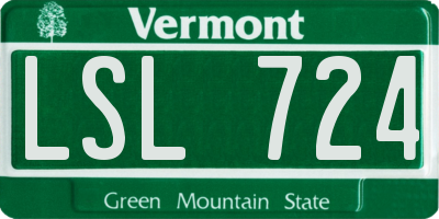 VT license plate LSL724