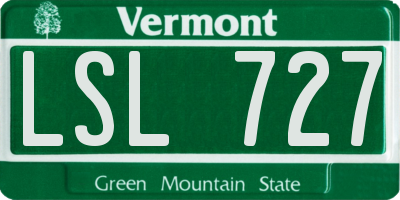 VT license plate LSL727