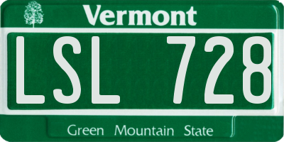 VT license plate LSL728