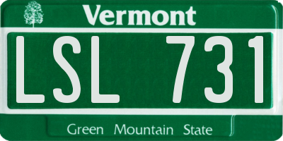 VT license plate LSL731