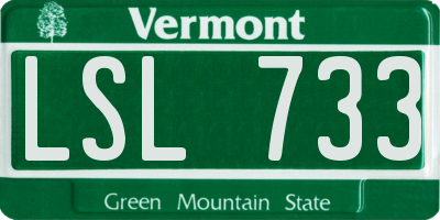 VT license plate LSL733