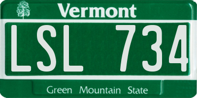 VT license plate LSL734