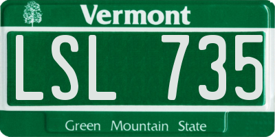 VT license plate LSL735