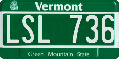 VT license plate LSL736