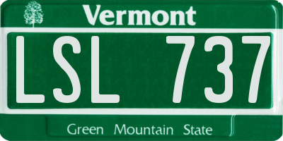 VT license plate LSL737