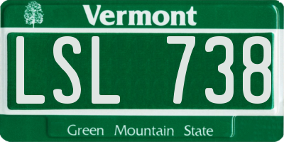 VT license plate LSL738