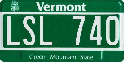 VT license plate LSL740