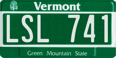 VT license plate LSL741