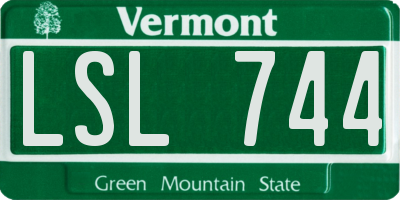VT license plate LSL744