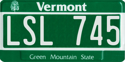 VT license plate LSL745