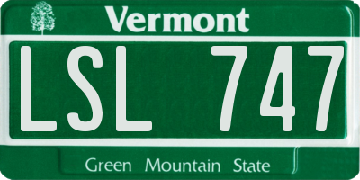 VT license plate LSL747