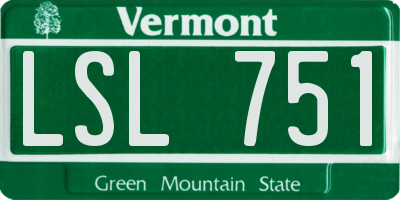 VT license plate LSL751