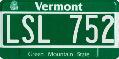 VT license plate LSL752
