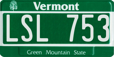 VT license plate LSL753