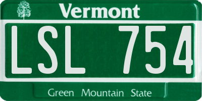 VT license plate LSL754