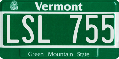 VT license plate LSL755