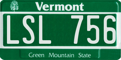 VT license plate LSL756