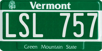 VT license plate LSL757