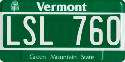 VT license plate LSL760