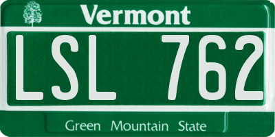 VT license plate LSL762