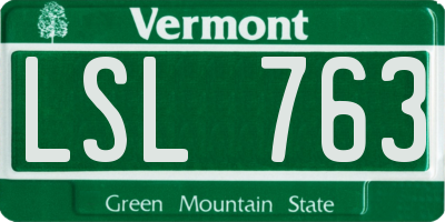VT license plate LSL763