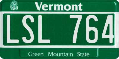 VT license plate LSL764