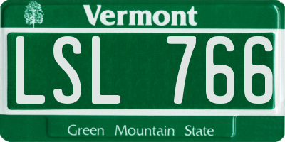 VT license plate LSL766