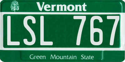 VT license plate LSL767