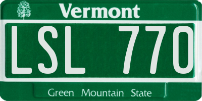 VT license plate LSL770
