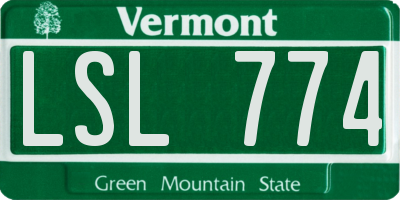 VT license plate LSL774