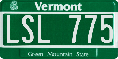 VT license plate LSL775