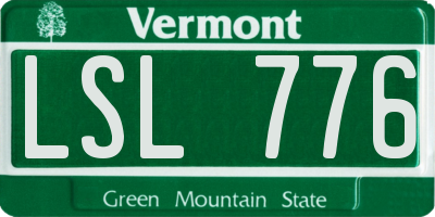 VT license plate LSL776