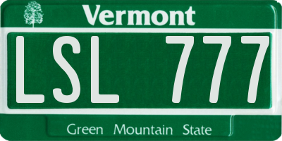 VT license plate LSL777
