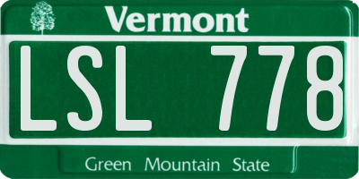 VT license plate LSL778