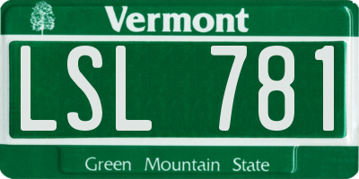 VT license plate LSL781