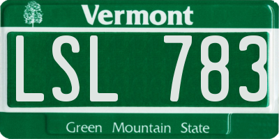 VT license plate LSL783
