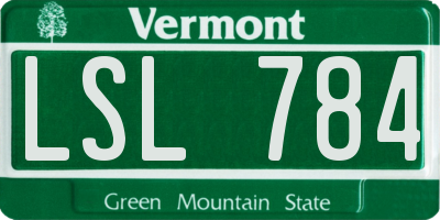 VT license plate LSL784