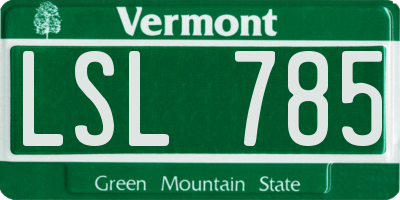 VT license plate LSL785