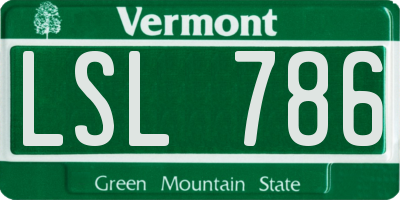 VT license plate LSL786