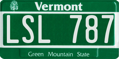VT license plate LSL787