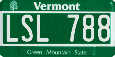 VT license plate LSL788