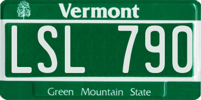 VT license plate LSL790