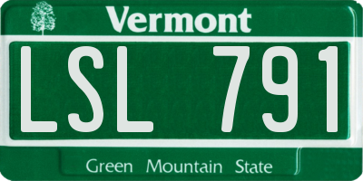 VT license plate LSL791