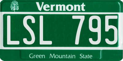 VT license plate LSL795