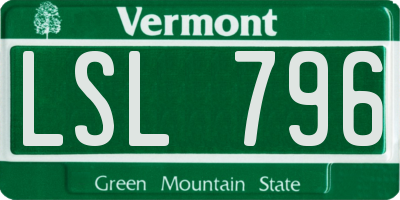VT license plate LSL796
